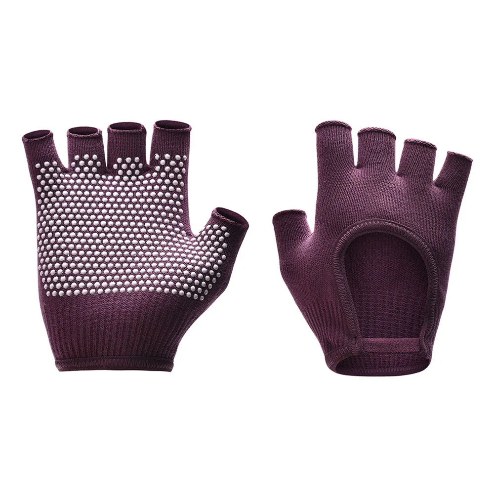 1Pair Half Finger Yoga Antislip Gloves Women Pilates Warm Cycling Gloves Multicolor Yoga Gloves Fitness Aerial Yoga Accessory