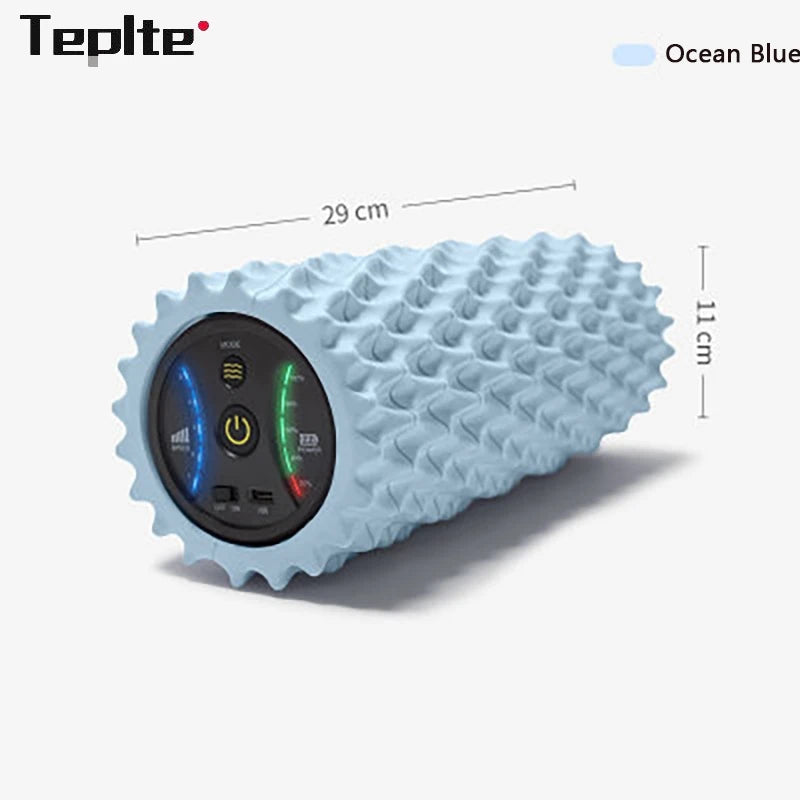 Rechargeable Electric Foam Roller - 4-Speed Vibration Massage for Deep Tissue Muscle Relief at Home
