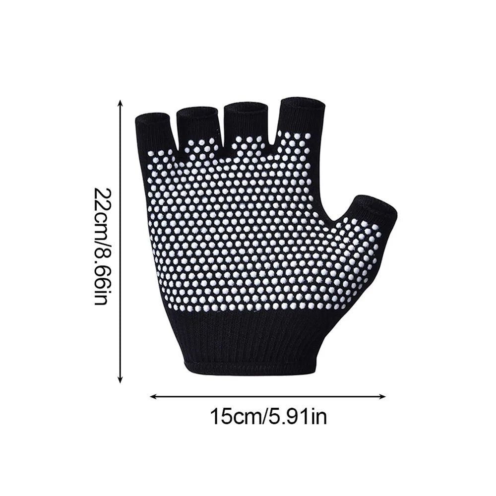 1Pair Half Finger Yoga Antislip Gloves Women Pilates Warm Cycling Gloves Multicolor Yoga Gloves Fitness Aerial Yoga Accessory