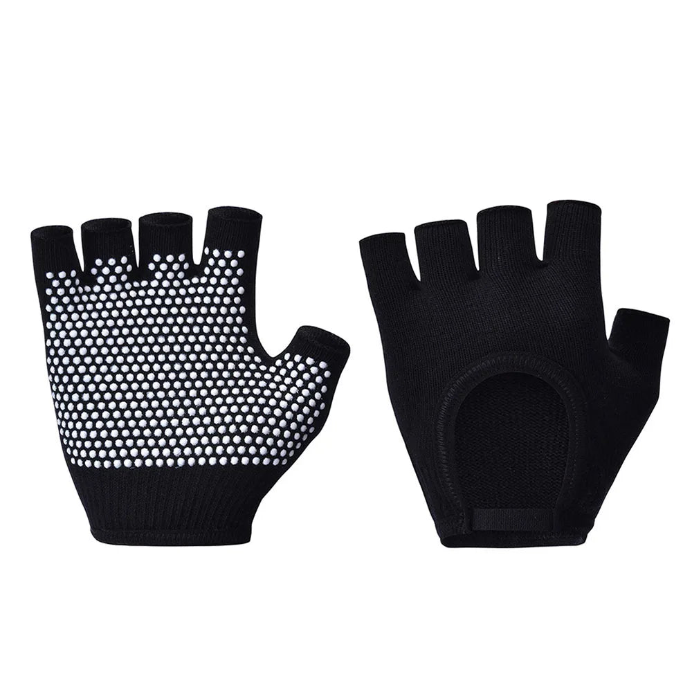 1Pair Half Finger Yoga Antislip Gloves Women Pilates Warm Cycling Gloves Multicolor Yoga Gloves Fitness Aerial Yoga Accessory