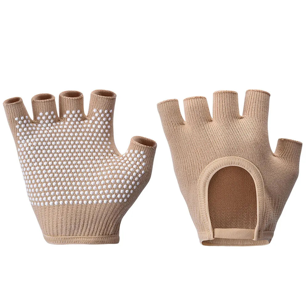 1Pair Half Finger Yoga Antislip Gloves Women Pilates Warm Cycling Gloves Multicolor Yoga Gloves Fitness Aerial Yoga Accessory