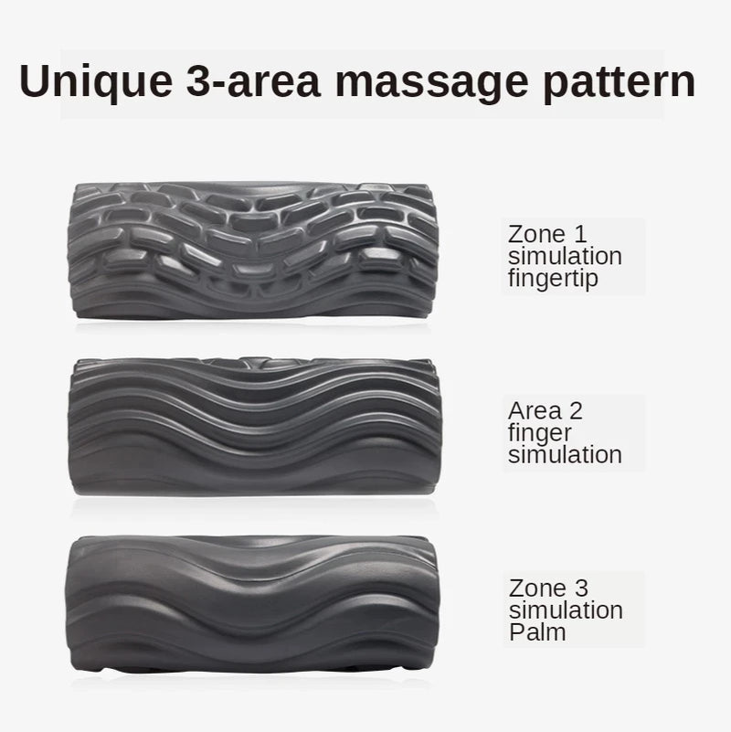 Rechargeable Electric Foam Roller - 4-Speed Vibration Massage for Deep Tissue Muscle Relief at Home