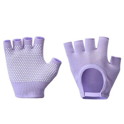 1Pair Half Finger Yoga Antislip Gloves Women Pilates Warm Cycling Gloves Multicolor Yoga Gloves Fitness Aerial Yoga Accessory
