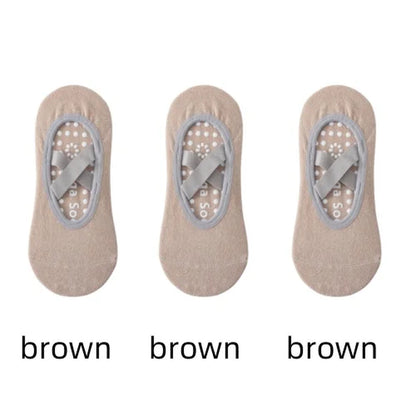 1/ 3Pair Professional Women Yoga Sock Silicone Anti-Slip Ballet Pilates Socks Women Backless Breathable Bandage Yoga Sport Socks