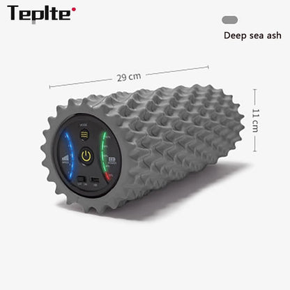 Rechargeable Electric Foam Roller - 4-Speed Vibration Massage for Deep Tissue Muscle Relief at Home
