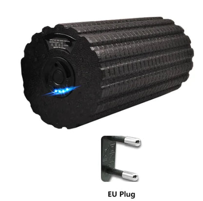 Rechargeable Electric Foam Roller - 4-Speed Vibration Massage for Deep Tissue Muscle Relief at Home