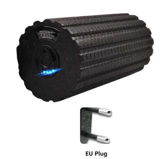 Rechargeable Electric Foam Roller - 4-Speed Vibration Massage for Deep Tissue Muscle Relief at Home
