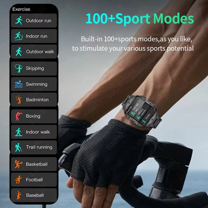 2025 Rugged Military Smart Watch Men Outdoor Watches Lp68 Waterproof 2.01" Al Voice Bluetooth Call Smartwatch for Android Los